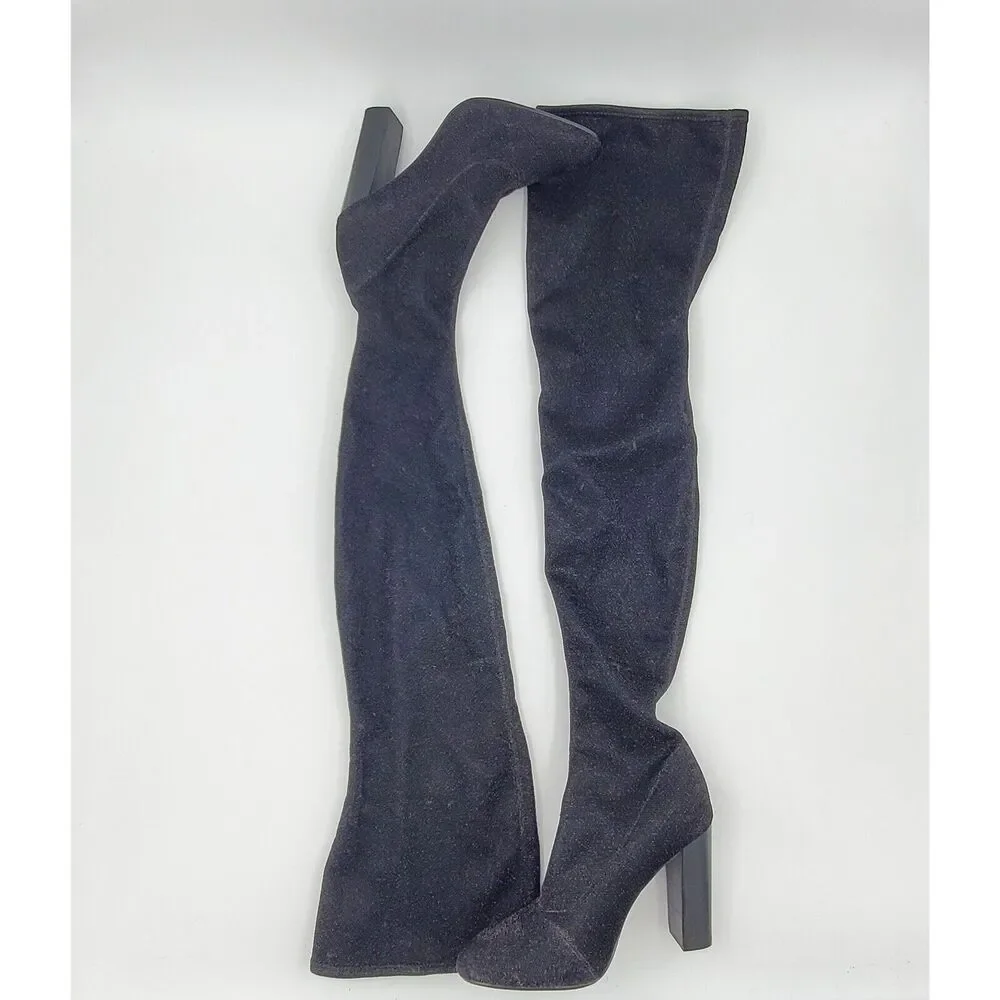 Steve Madden Euphoric Black Over The Knee Fashion Boots Womens Size 7 M